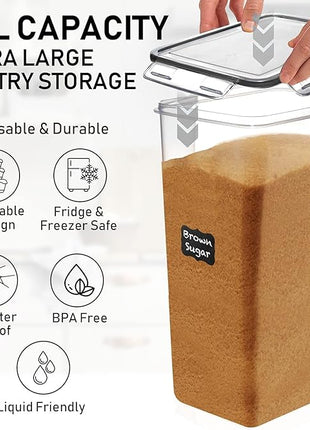 WHITE FEATHER SUPPLIES 2 PC [8.5L / 287 Oz] Extra Large Airtight Food Storage Containers with Lids - BPA Free Kitchen and Pantry Organization Containers for Baking Supplies, Cereal, Flour, Sugar, Rice