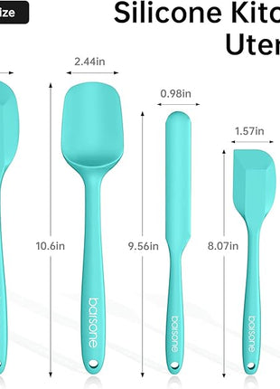 Barsone 5-Piece Silicone Spatula Set - Heat Resistant 446°F Food Grade BPA Free, Nonstick Cookware Safe Dishwasher Safe Kitchen Tools for Baking, Cooking, Stirring, Multicolor.
