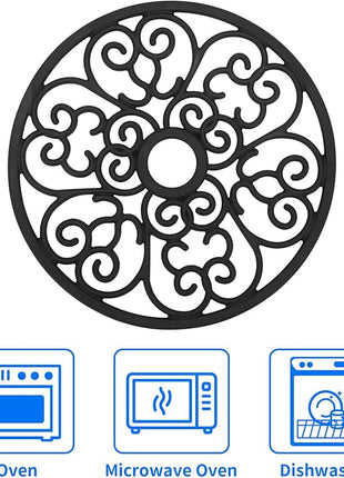 CHEFBEE 3PCS Silicone Trivet Mat - Flexible Non-Slip Heat Resistant Modern Kitchen Teapot Trivets Set for Hot Dishes, Table, Countertop