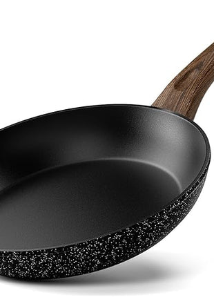 Non Stick Frying Pan, Frying Pan Nonstick Egg Pan Non Toxic, Small Skillet Pans Omelette Pan, Induction Compatible, PFOA Free Healthy Pans(8 Inch, Black)