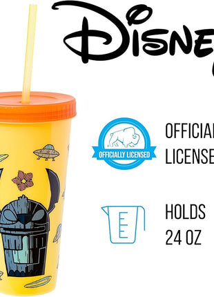 Silver Buffalo Lilo and Stitch Tiki Stitch Set 24oz. 4 pack Color Change Plastic Tumbler