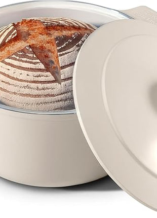 Gotham Steel 5 Qt Dutch Oven Pot with Lid, Nonstick Ceramic Dutch Oven Stock Pot, 10 in 1 Cooking Pots & Dutch Ovens for Bread Baking, Lightweight Oven & Dishwasher Safe – Cream