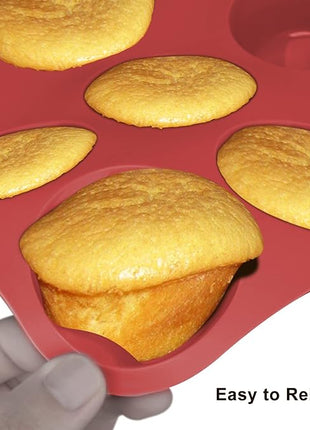 Economical 7in1 Nonstick Silicone Baking Cake Pan Cookie Sheet Molds Tray, Heat Resistant Bakeware Tools for Muffin Loaf Bread Pizza Cupcake