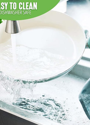 GreenLife Nonstick 8" Frying Pan Skillet, Non-Toxic PFAS-Free Ceramic Nonstick, Dishwasher & Oven Safe, Stay-Cool Handles, Wobble Free, Turquoise