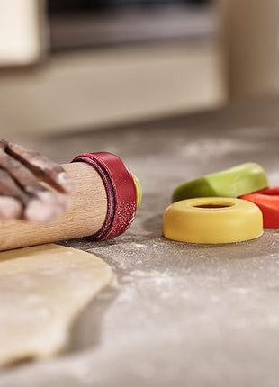 Joseph Joseph PrecisionPin - Rolling Pin with adjustable pastry thickness, Baking and dough rollers, Beech Wood, Multicolor