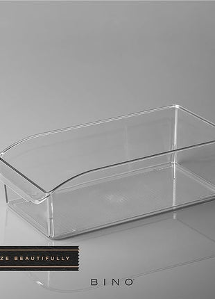 BINO | Plastic Storage Bins, Small | THE CURVE COLLECTION | Multi-Use Organizer Bins | Storage Containers Kitchen, Pantry and Home Organization | Fridge Organizers | Pantry Organization