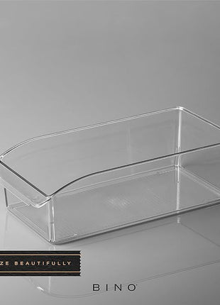 BINO | Plastic Storage Bins, Small | THE CURVE COLLECTION | Multi-Use Organizer Bins | Storage Containers Kitchen, Pantry and Home Organization | Fridge Organizers | Pantry Organization and Storage