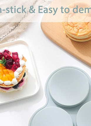 Silicone Egg Molds for Oven 2 Pcs, 4 Inch Silicone Muffin Top Pan Jumbo for Air Fryer, Nonstick Hamburger Bun Pans for Baking, Round Egg Mold for Breakfast Sandwiches Pie Tart Cake, Grey