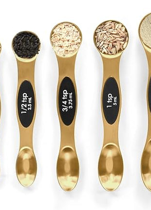 Magnetic Measuring Spoons Set Stainless Steel with Leveler, Stackable Metal Tablespoon Measure Spoon for Baking, Measuring Cups and Spoon Set Kitchen Gadgets Apartment Essentials Fits in Spice Jars