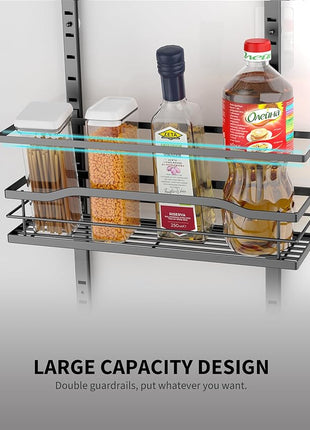 Moforoco 6-Tier Over The Door Pantry Organizer, Pantry Organization and Storage, Black Hanging Basket Cabinet Door Wall Spice Rack Shelves, Home & Kitchen Laundry Room Bathroom Essentials accessories
