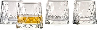 Pasabahce Premium Whiskey Glasses Set Of 4 - Exclusive Cocktail, Scotch, Bourbon, Liquor, Rum Glasses - Old Fashioned Glasses - 10.25 Oz Drinking Glasses - Perfect for Parties, Gifts