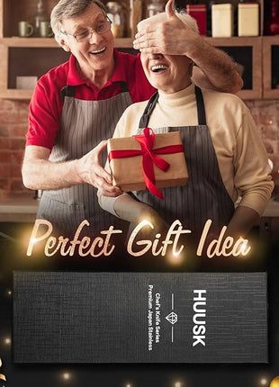 Huusk Chef Knives, Upgraded Viking Knife with Sheath Hand Forged Butcher Knife for Meat Cutting, Sharp Meat Cleaver for Kitchen and Outdoor, Thanksgiving Christmas Gifts