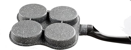 Buecmue Rustless Egg Frying Pan | 4-Cup Nonstick Easy Clean Egg Cooker Omelet Pan For Breakfast Swedish Pancake, Plett, Crepe Pan Gas Stove and Other Stoves Cookware