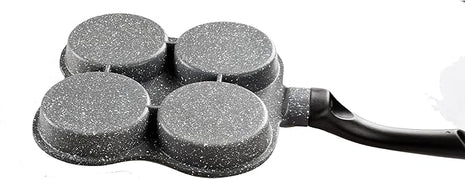 Buecmue Rustless Egg Frying Pan | 4-Cup Nonstick Easy Clean Egg Cooker Omelet Pan For Breakfast Swedish Pancake, Plett, Crepe Pan Gas Stove and Other Stoves Cookware