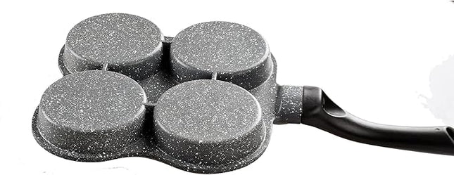 Buecmue Rustless Egg Frying Pan | 4-Cup Nonstick Easy Clean Egg Cooker Omelet Pan For Breakfast Swedish Pancake, Plett, Crepe Pan Gas Stove and Other Stoves Cookware