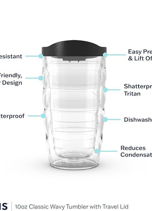 Purple Teal Seahorse 10 oz Wavy Tumbler with lid