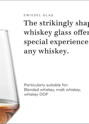 ZWIESEL GLAS Pure Whiskey Glass (Set of 6), Tumblers for Whiskey, Dishwasher-Safe Tritan Crystal Glasses, Made in Germany (13 Ounce)