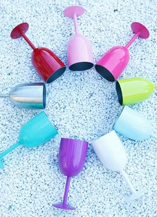 AMZUShome Stainless Steel Wine Glasses Cups.Double Walled Vacuum Insulated Wine Tumbler With Lid and Straw.Friendship,Christmas,Birthday Gifts for Women Men Friends Dad Mom(10oz White)