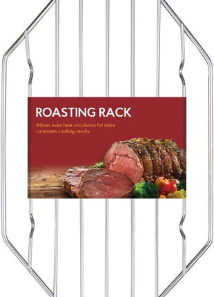 HIC Kitchen Roasting Octagonal Baking Rack, Chrome-Plated Steel Wire, Fits Oval And Smaller Roasting Pans, 10 x 6 x 0.5-Inches
