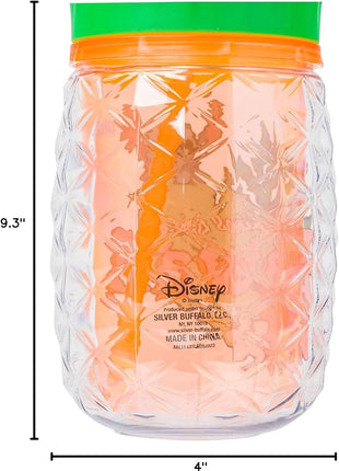 Silver Buffalo Disney Lilo and Stitch Greetings From Hawaii Featuring Scrump Pineapple Shaped Double Wall Tumbler, 16 Ounces