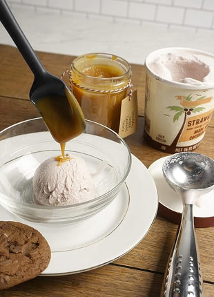 RSVP International (EMS-WH) Ela's Favorite Silicone Spatula, Black, 8" | BPA-Free Silicone | Scrape Batters, Flip Eggs, Ice Cakes, & More | Dishwasher Safe & Heat Resistant | Cooking, Baking & More