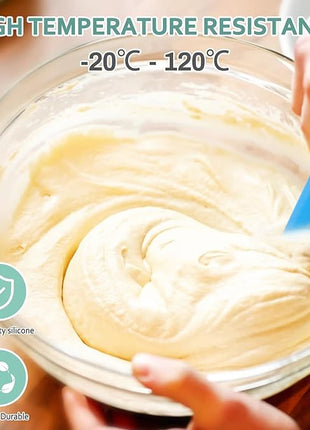 5Pcs Silicone Jar Spatulas - Cake Cream Spatulas Set, 9.8 inch Non-Stick Heat Resistant Mixing Butter Spatulas Baking Scrapers for Jars Blenders Cooking Stirring (5 Color)