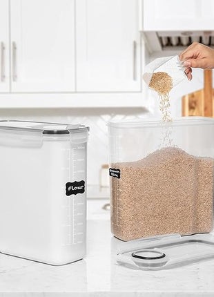 Shazo 2 Pack (6.3L / 213OZ) EXTRA Large Airtight Food Storage Cereal Containers for Bulk Food Storage BPA-Free Plastic Container, Pantry Organization and Canister for Rice, Pasta, Sugar & Flour