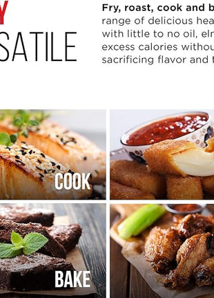 CHEFMAN Small Air Fryer Healthy Cooking, 3.6 Qt, User Friendly, Nonstick, Digital Touch Screen, Dishwasher Safe Basket, w/ 60 Minute Timer & Auto Shutoff, Matte Black, Cookbook Included