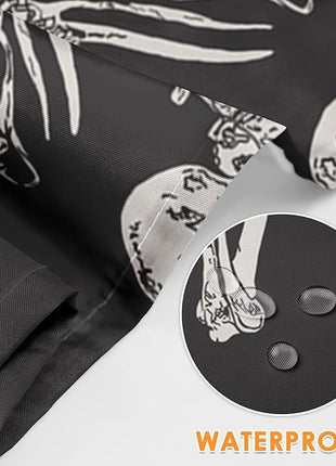 Britimes Skeleton Rock Skull Halloween Apron Home Kitchen Cooking Baking Gardening for Women Men with Pockets 32x28 inch