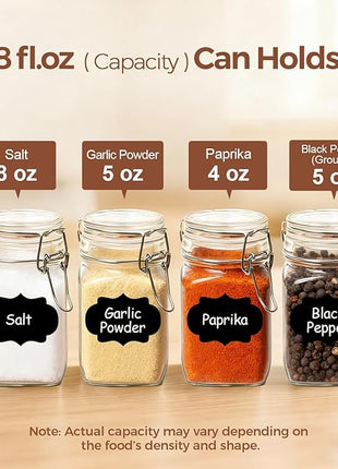 ComSaf Small Glass Jars with Airtight Lid Set of 6, Spice Jars 8 oz, Mason Jars 8 oz, Small Canning Jar, 8oz Jars with Lids for Kitchen, Jam, Jelly, Honey, Herb, Candy, Beans, Dessert, Sugar, Parfait
