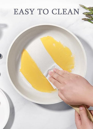 GiPP Ceramic Nonstick Frying Pan with Lid - 12" Healthy Non-Toxic Non Stick Skillet Omelette Pans, Induction Compatible Chef Pan, PFAS & PFOA-Free, Dishwasher Safe, Stay Cool Handles