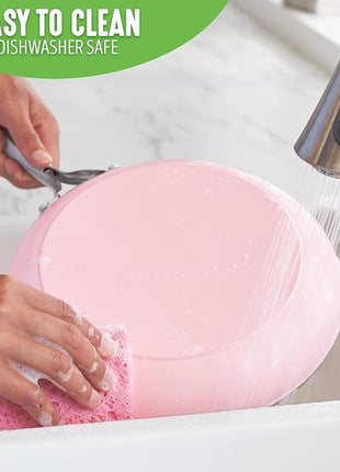 GreenLife Artisan Healthy Ceramic Nonstick, 8" and 10" Frying Pan Skillet Set, Stainless Steel Handle, Induction, PFAS-Free, Dishwasher Safe, Oven Safe, Pink