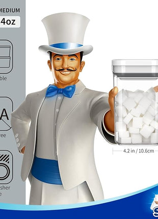 MR.SIGA 4 Pack Airtight Food Storage Container Set, BPA Free Kitchen Pantry Organization Canisters with One-handed Leak Proof Lids, 1L / 33.8oz, Medium, White