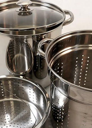 8 Quart 18/10 Stainless Steel 4 Piece Multi-Cookware Set With Encapsulated Base