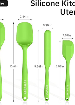 Barsone 5-Piece Silicone Spatula Set - Heat Resistant 446°F Food Grade BPA Free, Nonstick Cookware Safe Dishwasher Safe Kitchen Tools for Baking, Cooking, Stirring, Multicolor.