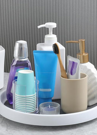 12-Inch Non-Skid Turntable Lazy Susan Organizer [4 Pack] - Spinning Rack for Cabinet Table Top, Pantry Organization Storage, Kitchen, Fridge, Vanity, Countertop, Under Sink Organizing, Spice Spinner