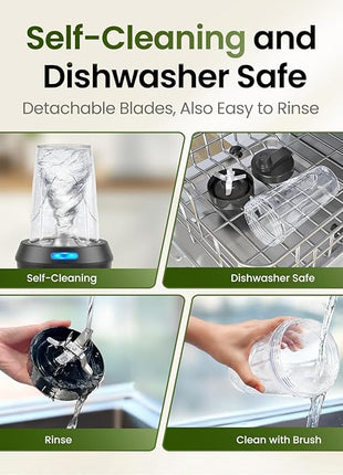 TOPZEE Personal Smoothie Blender - 1000W Single Serve Smoothie Maker with 24oz Portable Travel Cups, Ideal for Protein Shakes, Frozen Drinks, and Kitchen Use