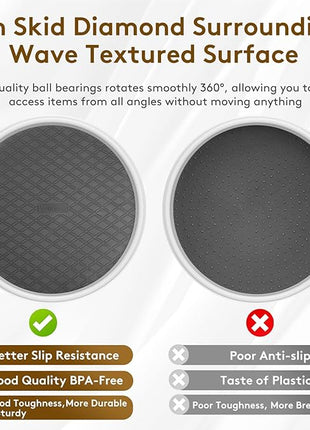 Lazy Susan Organizers for Kitchen Storage - 4 Set of Turntables for Cabinet, Pantry Organization Countertop,Vanity and Table,10 Inch Rotating Tray Spice Rack, Bathroom Fridge and Makeup Organizing