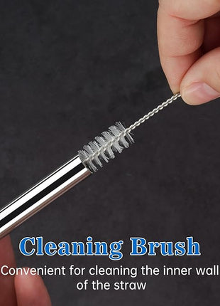 Tomorotec 40oz Straws, 14PCS Stainless Steel Replacement Straws for Stanley 40oz Adventure Quencher Travel Tumblers with Cleaning Brushes 2PCS, Food-Grade, Dishwasher Safe for Smoothies (Silver)