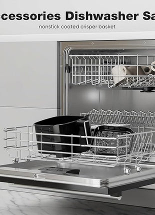 Elevon 6QT Large Air Fryer, 12-in-1 Digital Airfryer with Clear Window, Roast, Reheat, Dehydrate, Bake, Steam with 400F and More, Dishwasher Safe, Nonstick, Fit for Family of 2-5, Beige