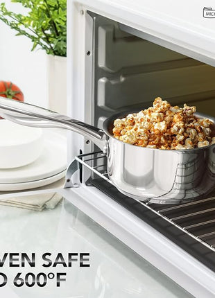 MICHELANGELO Stainless Steel Saucepan Set 1Qt & 2Qt, Premium German Technology Sauce Pans 2 Piece, 18/10 Stainless Steel Sauce Pan Set, Induction Compatible