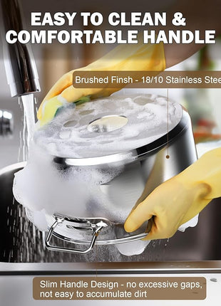 Cooks Standard Dutch Oven Casserole with Lid, 9 Quart Professional Stainless Steel Stockpots, Silver