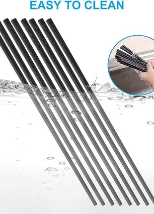 10 Pairs Fiberglass Chopsticks Family Set, ONEHERE Reusable Chinese, Japanese, Korean Chop sticks, Dishwasher Safe, Non-slip, for Sushi, Noodles, Food, Hotpot& Cooking, 9.5 inches, Classic Black