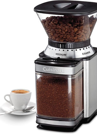 Cuisinart Coffee Grinder, Electric One-Touch Automatic Burr Coffee Grinder with 18-Position Grind Selector, Cup Size Selector for 4 – 18 Cups, DBM-8P1, Black Stainless