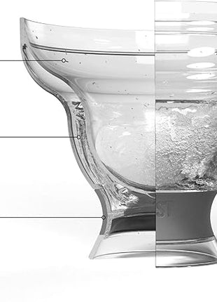 HOST FREEZE Margarita Cocktail Glasses, Frozen Cup Double Wall Insulated Daiquiri Plastic Tumblers Set Fun Tequila Drinking Cups Grey Set of 2