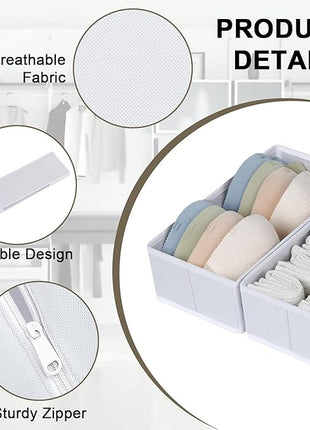 DIMJ Drawer Organizer Clothes, 18 Pack Dresser Organizer, Foldable Closet Organizers and Storage, Fabric Bins, Drawer Dividers for Nursery, Baby Clothes, Underwears, Sock (White)