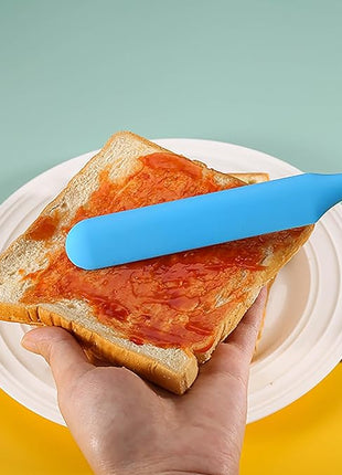 【5 Pack】Silicone Jar Spatula, Long Handle Jar Scraper Spurtle, Sourdough Spatula, Non-Stick Heat Resistant Cake Cream Spatulas Set, Small Spatulas for Kitchen Use