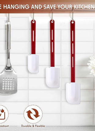 Norme 6 Pcs High Temp Silicone Spatulas Heat Resistant Rubber Spatula Commercial Silicone Scraper with Handle for Kitchen Cook Baking Mixing Utensil, Dishwasher Safe (10,14,16.5 Inch)