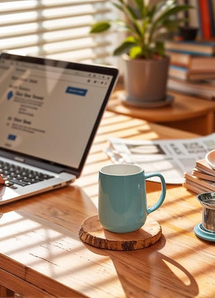 Sweese 20 OZ Porcelain Tea Mug with Infuser and Lid, Loose Leaf Tea Cup, Gifts for Tea Lover - Turquoise