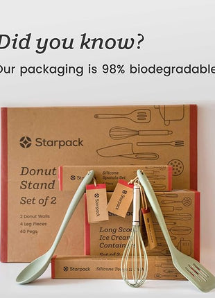 Starpack 'Flip & Whip' Premium Silicone Baking Utensils Set (5 Pcs) - Cooking Utensils with Heat Resistant to 600°F - Baking Utensils - Large & Small Spatulas, Whisk & Basting - Brush Baking Tool Set